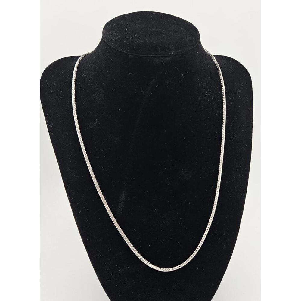 20in Sterling Silver w/Rhodium Plate Rounded Franco Box Link Necklace Chain
